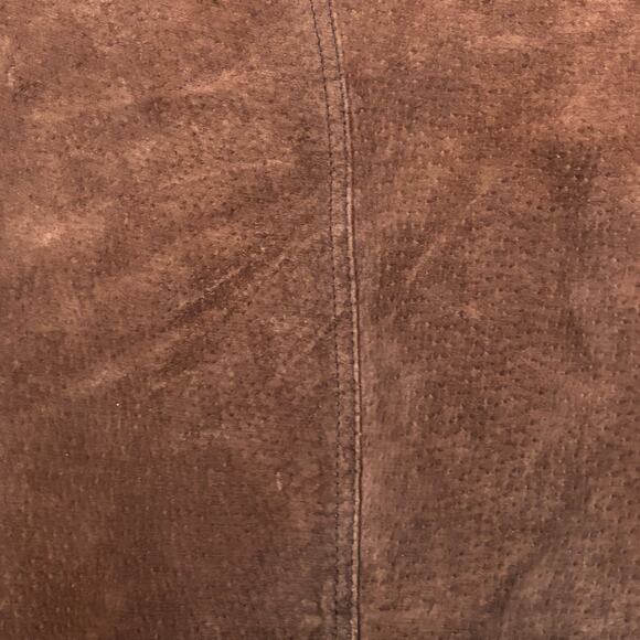 Basic Editions Varsity Jacket Vintage XL 90s Bomber Leather Suede Brown Zip up - Picture 10 of 12